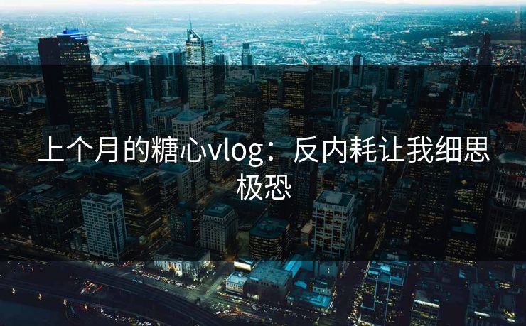 上个月的糖心vlog：反内耗让我细思极恐
